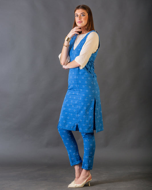 Blue overlay kurta