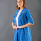 Blue Pleat jacket set