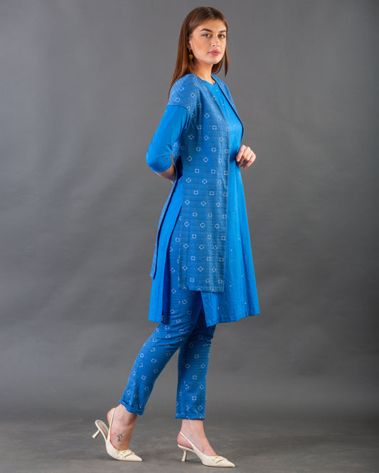 Blue Jacket kurta