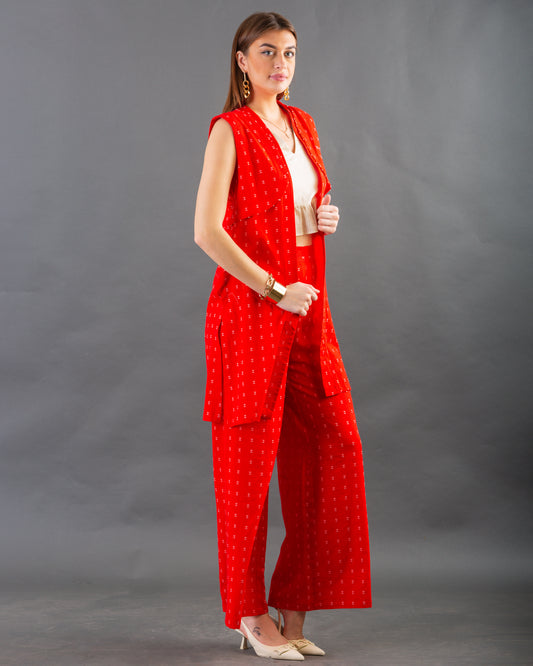 Red shoulder flap set