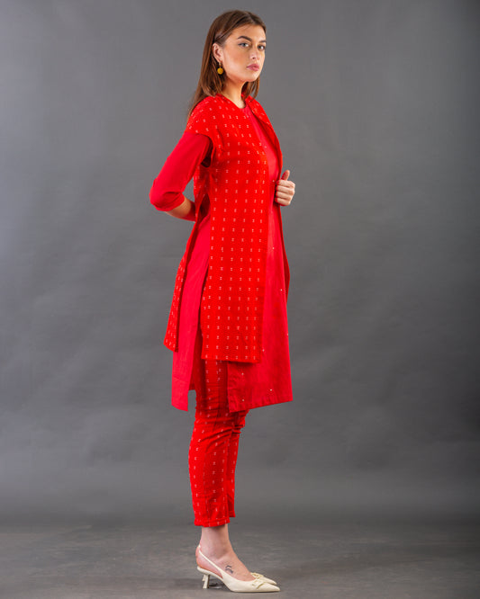 Red jacket kurta