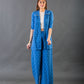 Blue Pleat jacket set