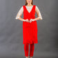 Red Overlay kurta