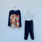 Printed cotton- jersey pant set