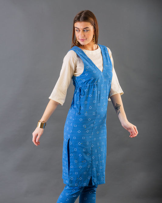 Blue overlay kurta