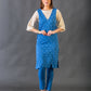 Blue overlay kurta